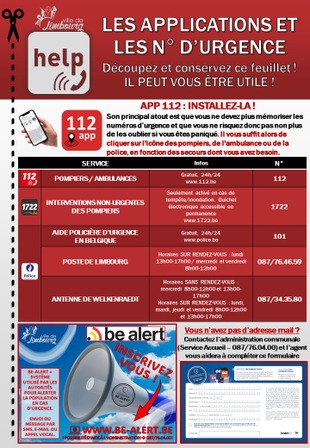 Applications et n° d'urgence 1/2